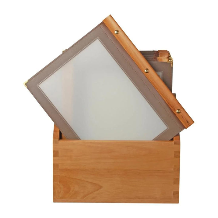 SECURIT Speisekarten-Karten Holz im Karton, DIN A4, braun