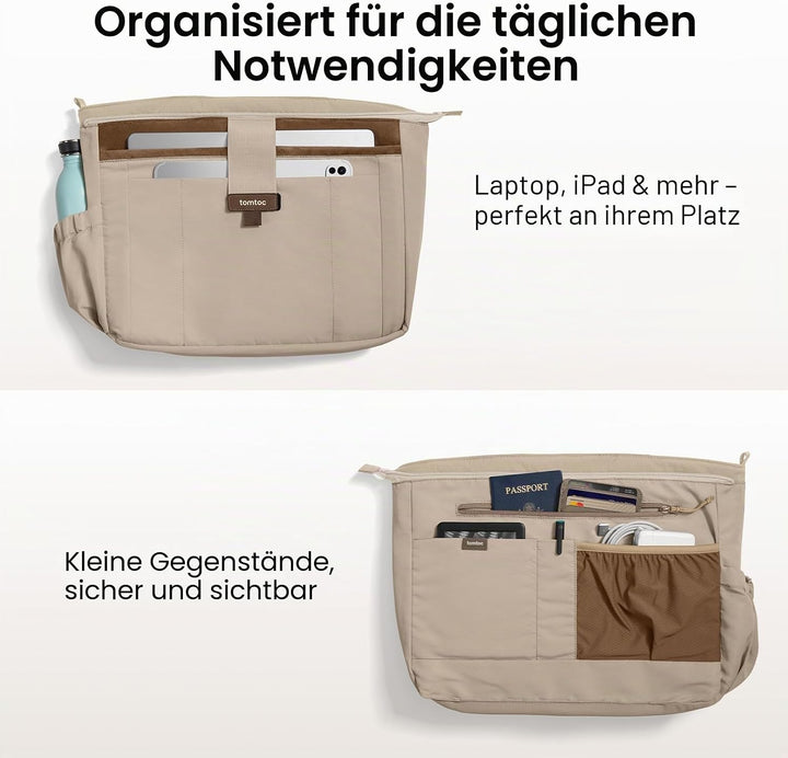 tomtoc Puffer Laptop Tragetasche für Damen, 13,5L Tote Bag für 15-16 Zoll Macbook, Leichte Schultert