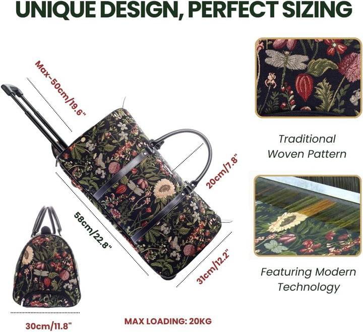 Signare Tapisserie-Reisetasche Übernachtungstaschen Wochenendtasche mit Rad für Frauen