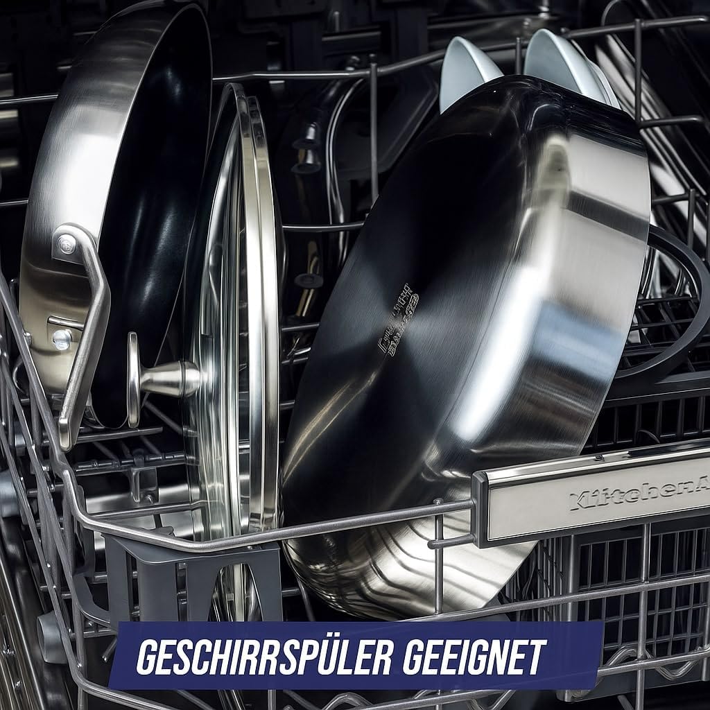 Blue Diamond Cookware Triple Steel Edelstahl Keramik Antihaft, 20 cm Bratpfanne, Tri-Ply, PFAS-frei,