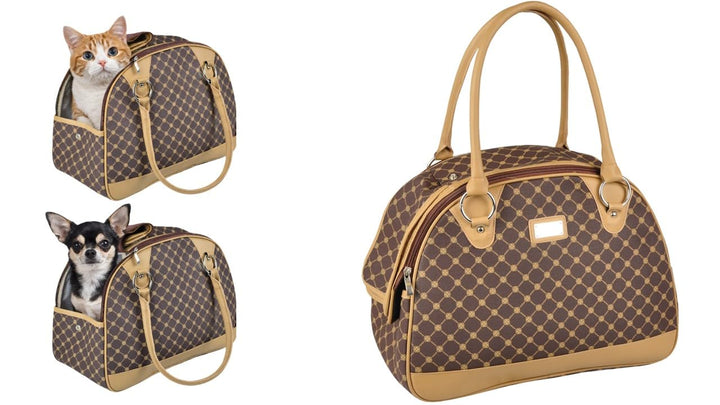 Flamingo Haustier Transportbox Braun Hundetasche Transporttasche Katzentasche
