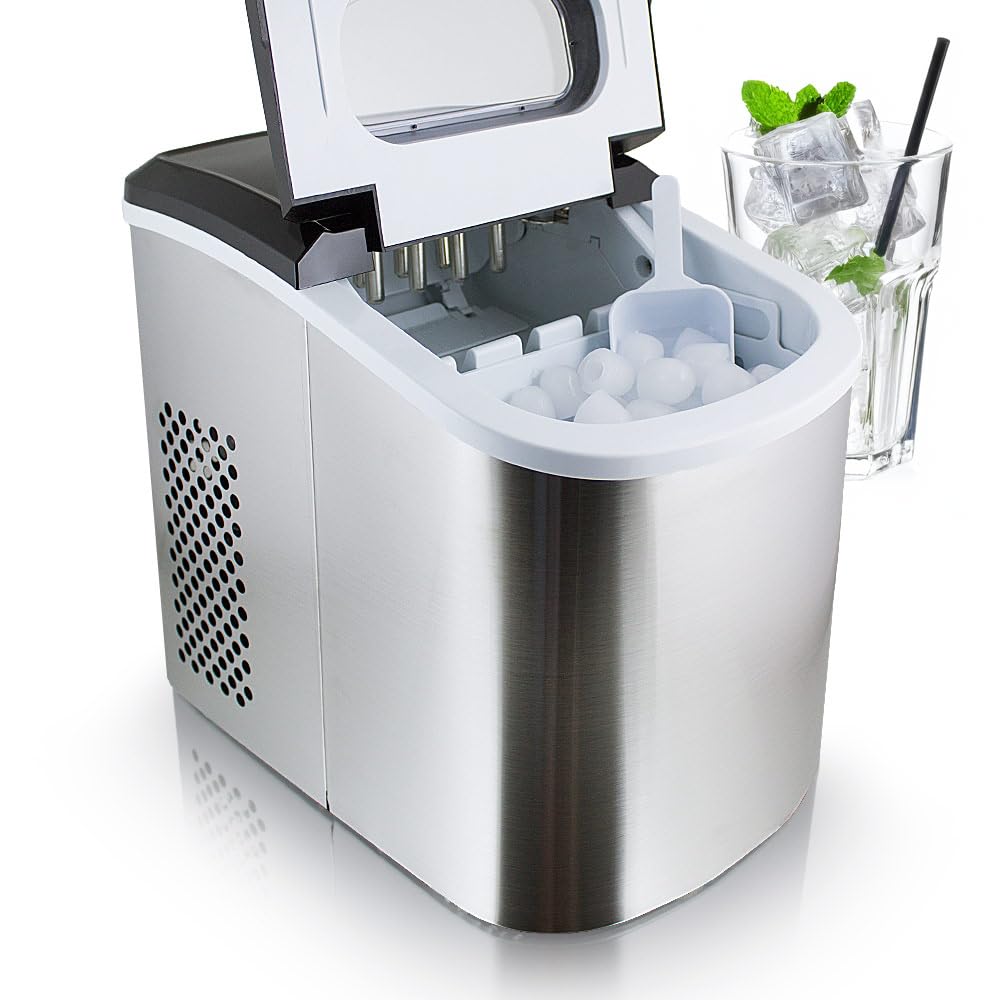 Eiswürfelmaschine Eiswürfelbereiter Eiswürfel Ice Maker EIS Maschine Icemaker (Edel Stahl)