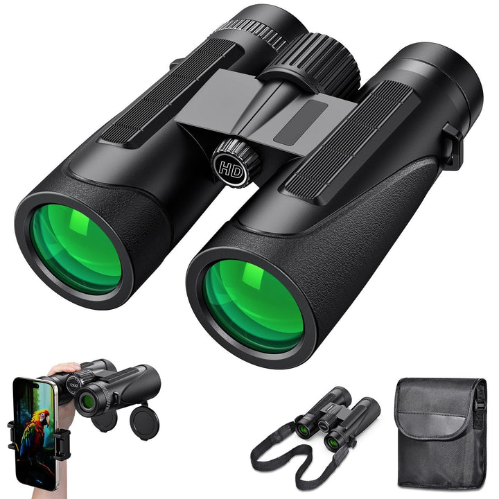 Homavit Fernglas 12x42, BAK4 Prism FMC ferngläser, HD Ferngläser wasserdicht, inklusive Tragetasche,