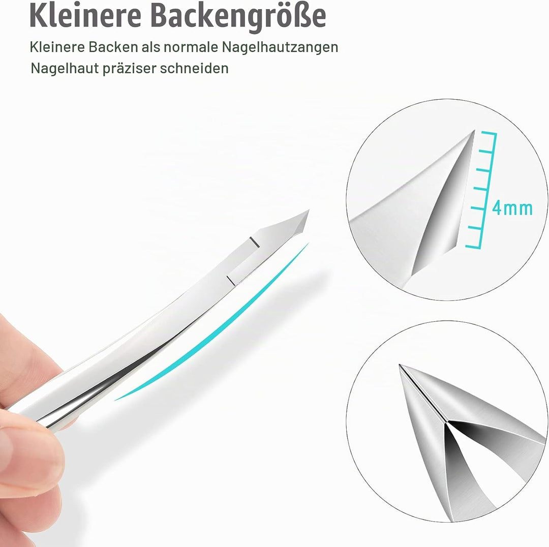 BEZOX Nagelhautzange mit ultrakleiner 4-mm-Klaue – professioneller Nagelhautschneider mit hochdichte