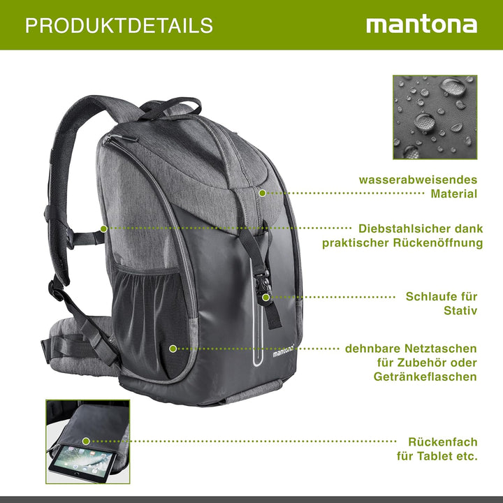 Mantona Fotorucksack Tallinn anthrazit, Rucksack