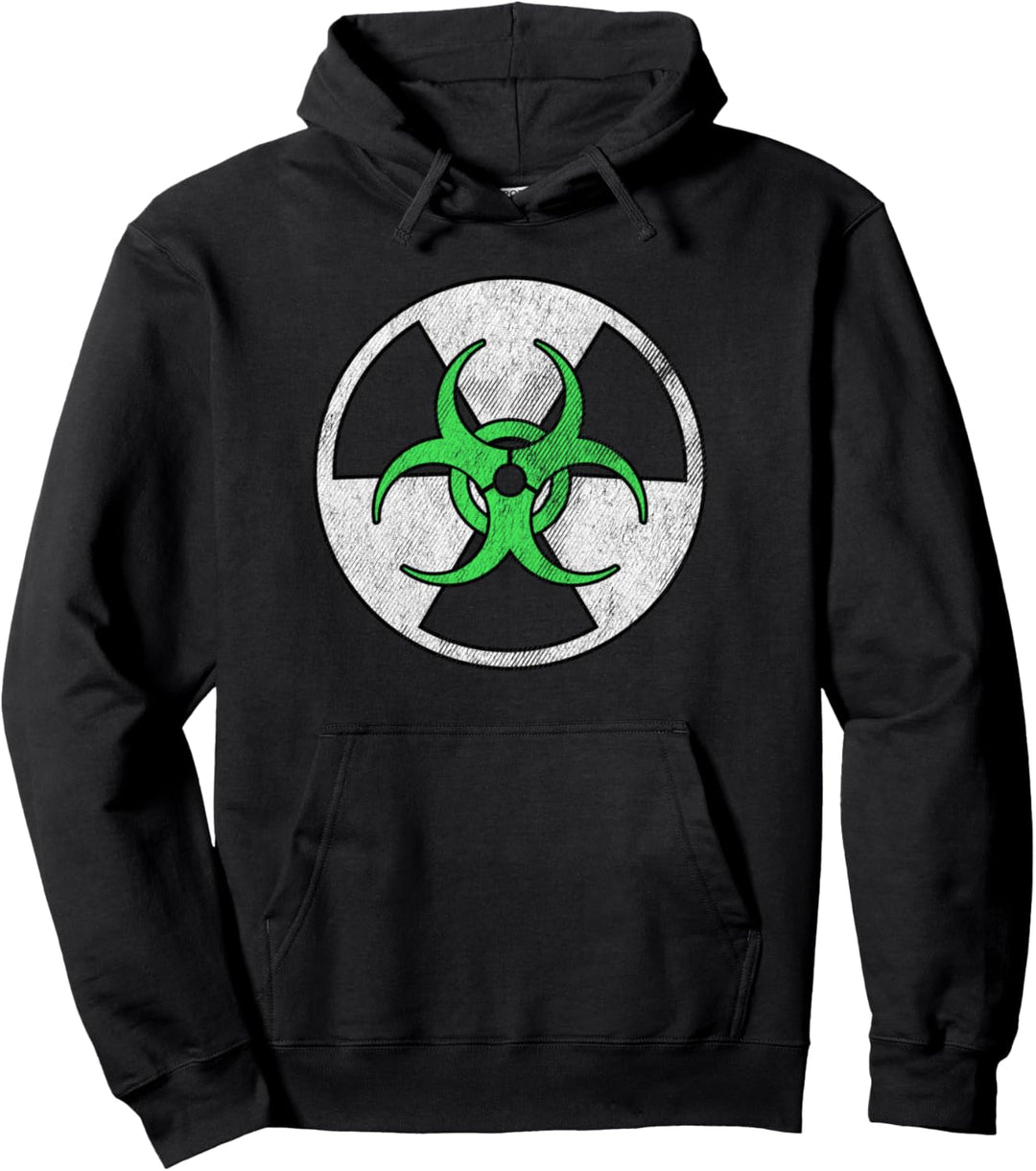 Grünes Biohazard-Logo Pullover Hoodie