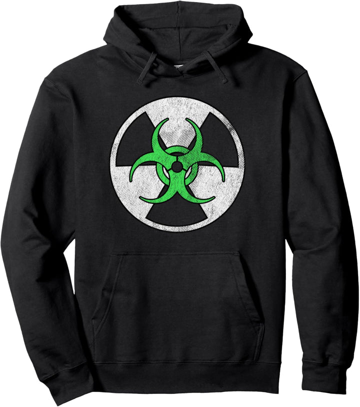 Grünes Biohazard-Logo Pullover Hoodie