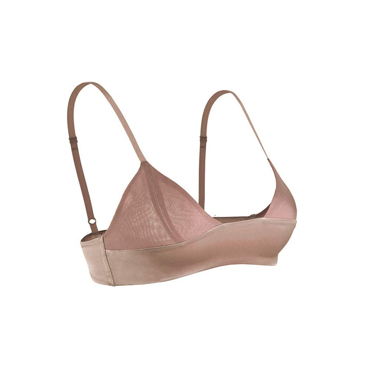 SilRiver Damen Seide Satin Triangel Bralette Soft Cup Drahtloser BH Glatter und Bequem Bügelfrei BH