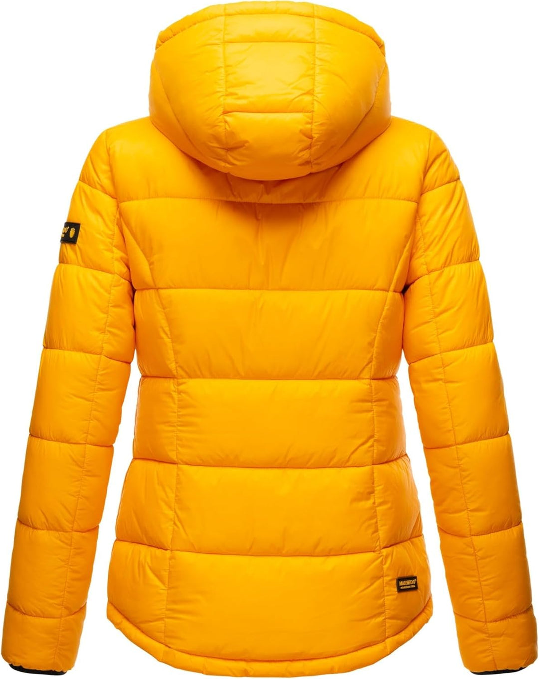 MARIKOO Damen Steppjacke gesteppte Winterjacke mit Kapuze B927 34 Gelb, 34 Gelb