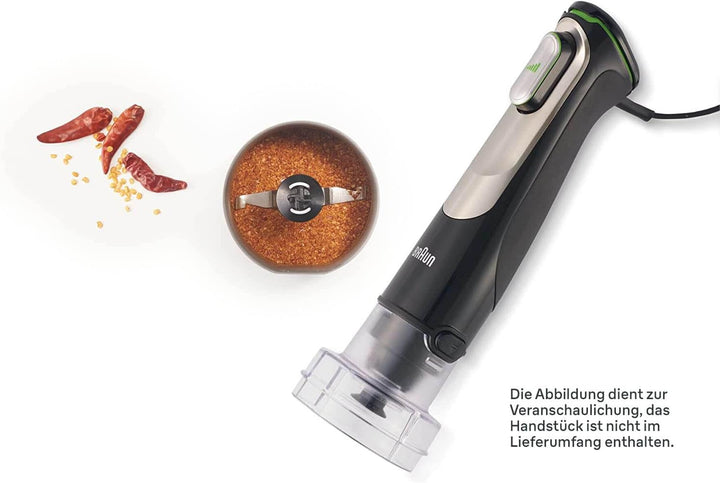 Braun Kaffee- und Gewürzmühlen Aufsatz MQS 270 SI mit EasyClick Plus System - Zubehör für Braun Stab