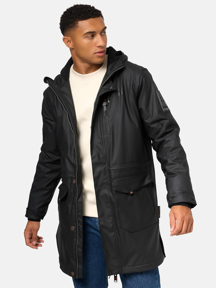 STONE HARBOUR wasserdichter gefütterter Herren Regenmantel Verdaan S-3XL S Schwarz, S Schwarz