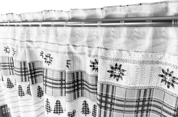 Tex Family Vorhang Tiroler Beige im Bergstil, 180 x 280 cm, Beige