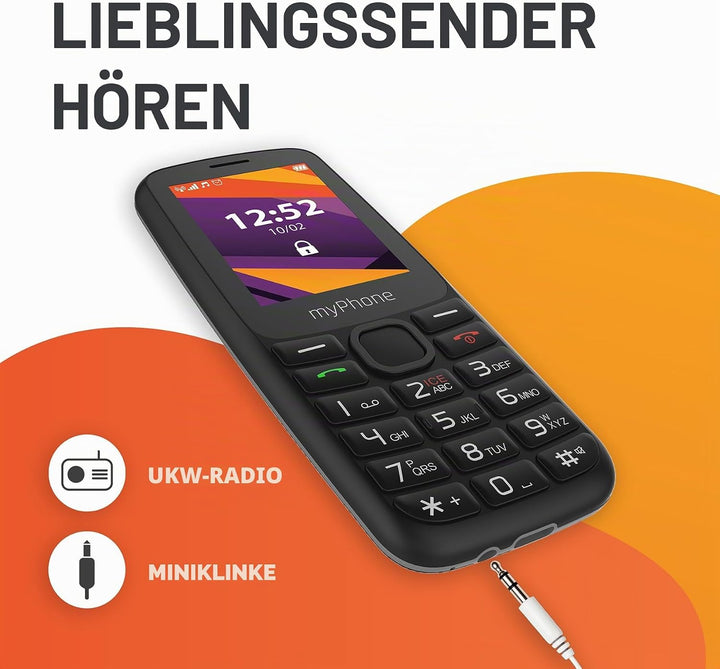 myPhone 6410 LTE 4G einfaches Telefon mit klarem Display und grossen Tasten, grosser 1400-mAh-Akku