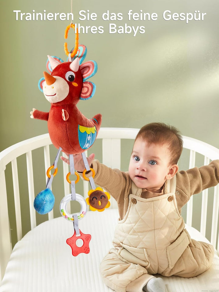 TUMAMA KIDS Baby Kinderwagen Spielzeug ab 0 2 3 4 6 8 9 12 Monate, Dinosaurier Spielbogen Anhänger G