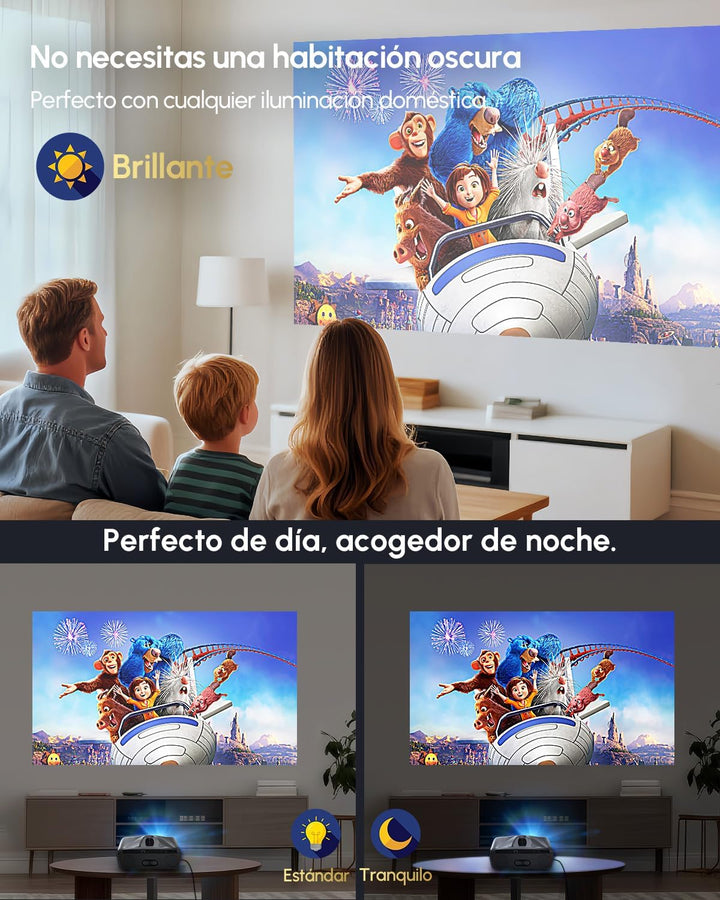 4K Autofokus Beamer Tageslicht UHD Film Gaming Projektor LED Smart Videoprojektor WiFi Bluetooth NFC