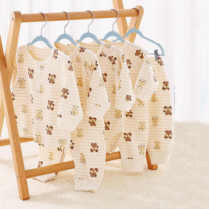 Wellong Baby-Kleiderbügel mit Clips, 24 Stück KinderKleiderbügel aus Samt, Strapazierfähige Kleiderb