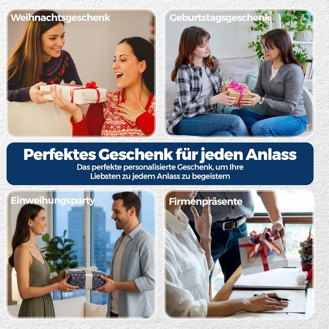 Couchbar Snackbox in grau mit 4 Glasschalen - Sofabar für Snacks und Getränke - Couchtabletts mit Ge