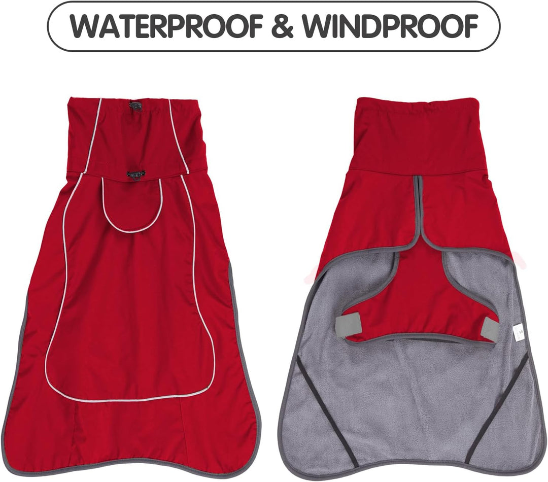 HEYWEAN Hundejacke Wasserdichter Hundemantel Reflektierende Jacke für kaltes Wetter mit weichem Flee