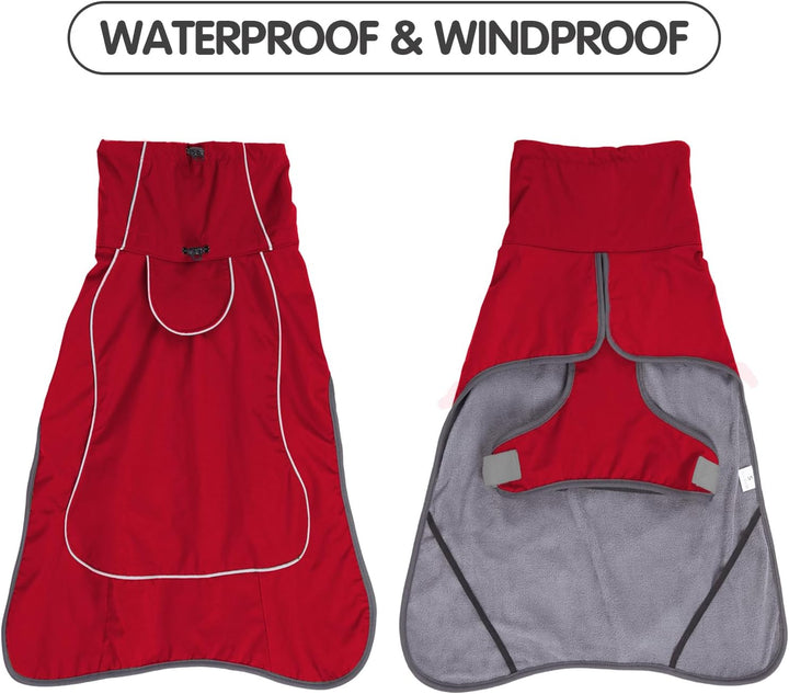 HEYWEAN Hundejacke Wasserdichter Hundemantel Reflektierende Jacke für kaltes Wetter mit weichem Flee