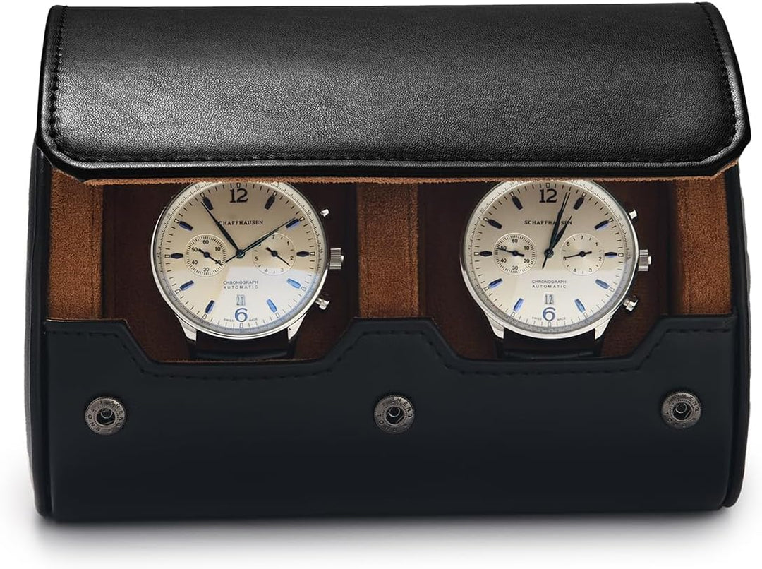 Oirlv Luxus Pu Leder 2 Schlitze Uhrenrolle Reiseetui Aufbewahrungsetui Für Geschenkbox Weihnachten J