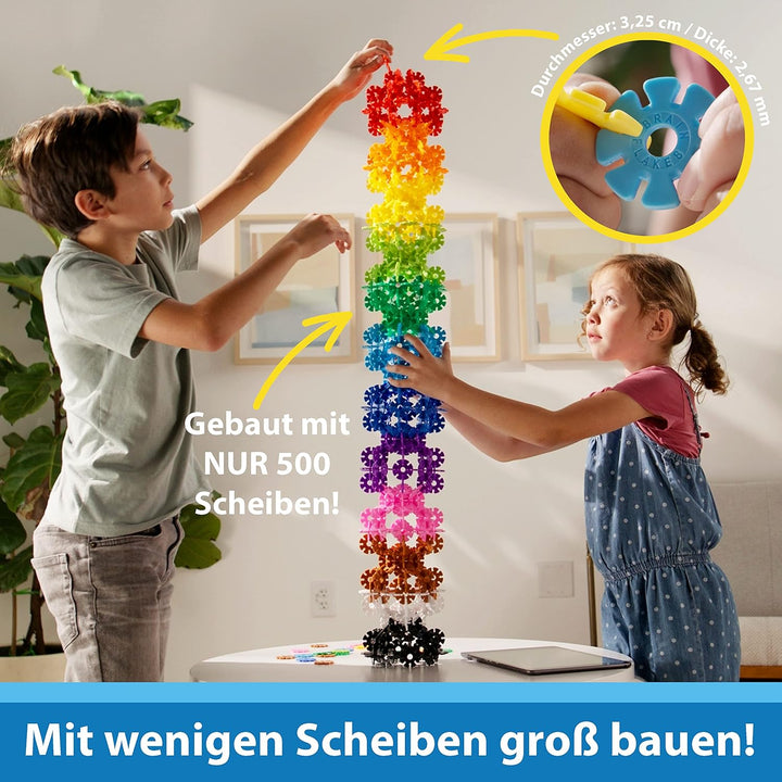 Brain Flakes 500er-Set, ab 3 Jahren - Ineinandergreifendes Kunststoff-Scheibenspielzeug für kreative