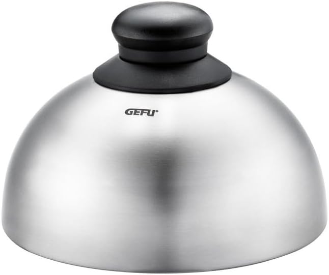 GEFU Burger- und Schmelzglocke BBQ – Edelstahl, Ø 15 cm, ideal zum Schmelzen von Käse, Schongaren un