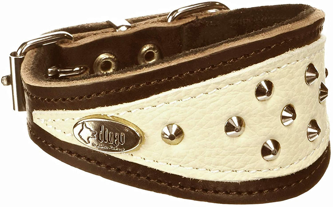 Dingo Weiches Lederhalsband für Windhund Eleganz Halsband Soft 12399 33 cm, 33 cm