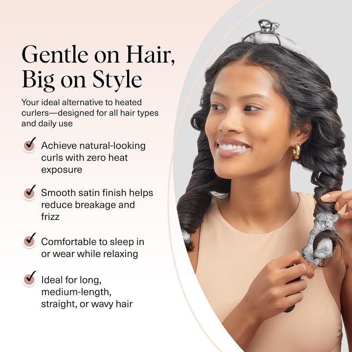 Kitsch Satin Heatless Curling Set - Lockenwickler für Heatless Curls | Heatless Hair Curler & Hot Ro