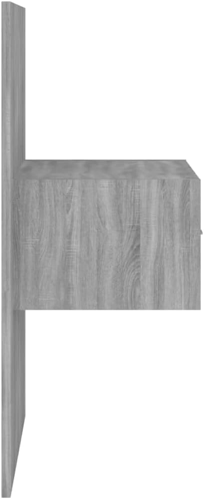 FIRBNUS Nachtkommode Nachtschränkchen Nachtkasten Wand-Nachttisch Grau Sonoma Holzwerkstoff 48,5x32,