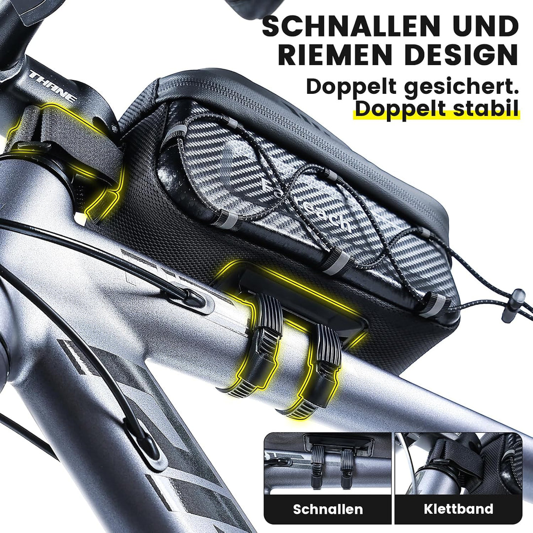 Fahrrad Rahmentasche mit Gurten und Schnellspanner für Smartphones 4.7-6.9” | Schnellverschluss,Wass