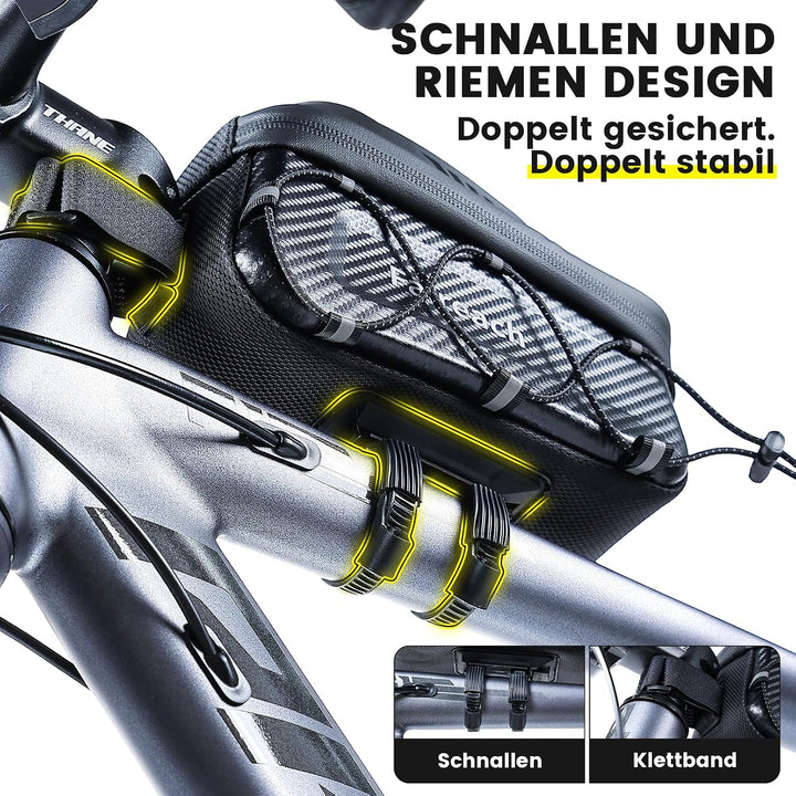 Fahrrad Rahmentasche mit Gurten und Schnellspanner für Smartphones 4.7-6.9” | Schnellverschluss,Wass