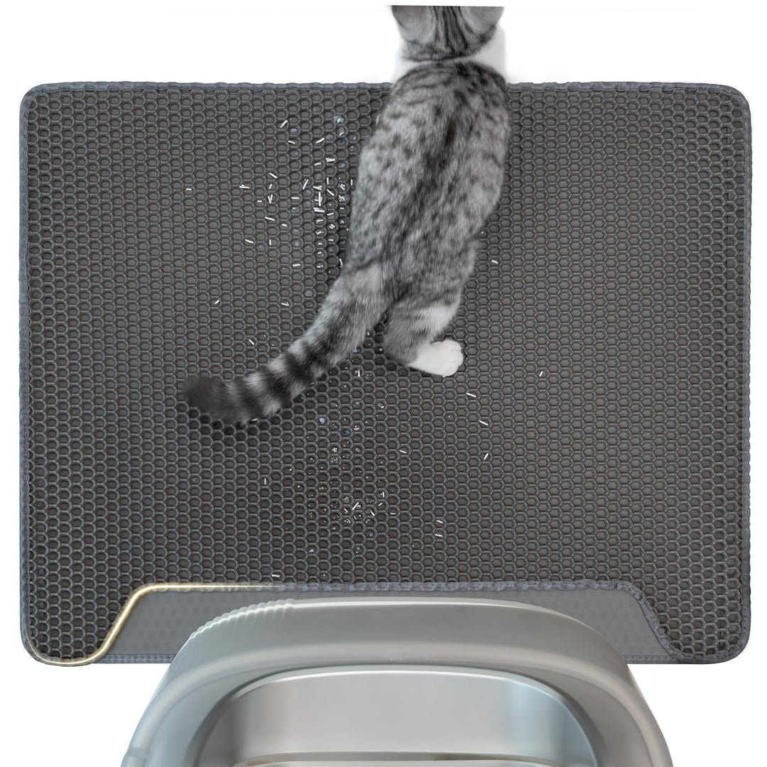 Conlun Katzenstreu Matte, Hochwertige Doppelschicht wasserdichte Katzenmatte, Wabenmuster zur Kontro