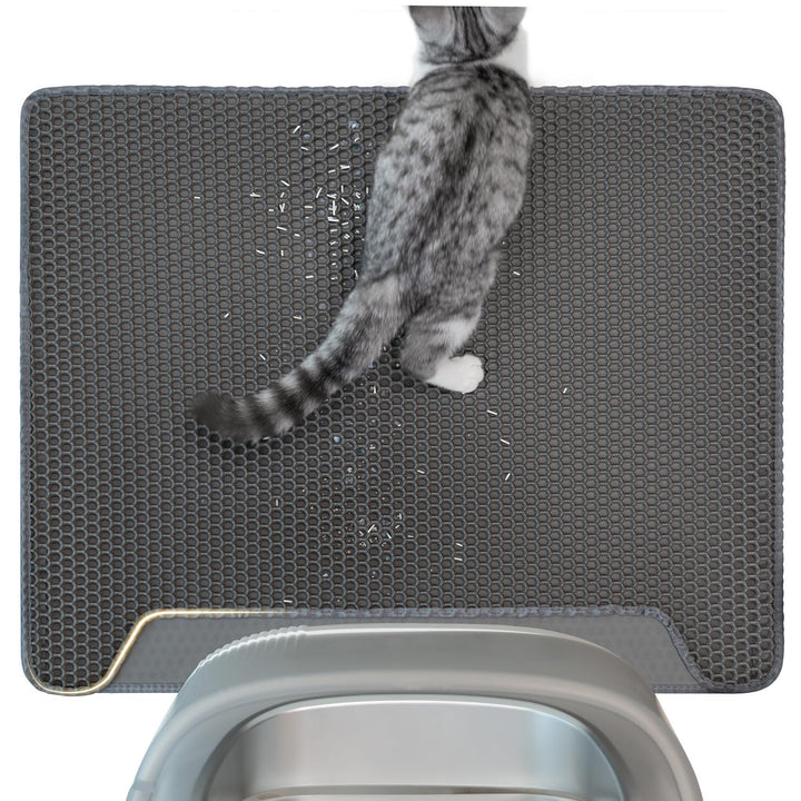 Conlun Katzenstreu Matte, Hochwertige Doppelschicht wasserdichte Katzenmatte, Wabenmuster zur Kontro
