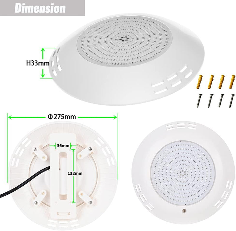 LyLmLe Harz Gefüllt Poolbeleuchtung LED, 35W Ultraflach RGB Poolscheinwerfer RGB,140° Abstrahlwinkel