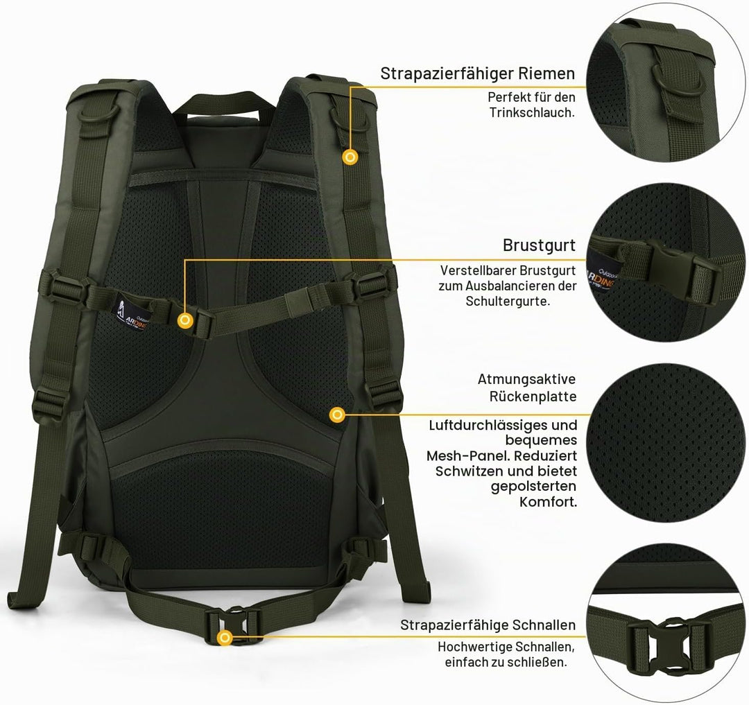 Mardingtop 28L/40L Militär Rucksack Wanderrucksäcke Trekkingrucksack Tactical Molle Rucksack für Cam