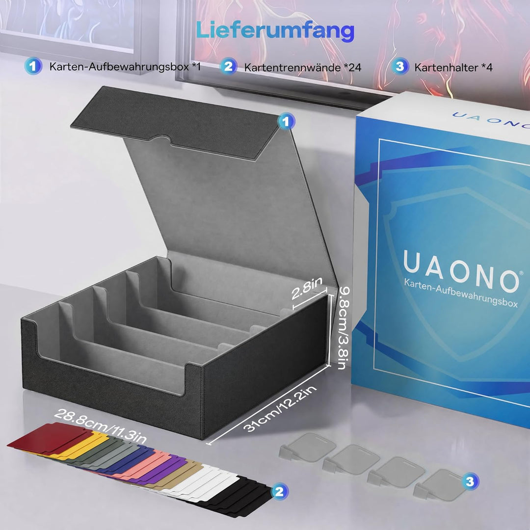 Kartenaufbewahrungsbox für Trading Cards, 2400+ MTG Commander Deck Box mit 24pcs bunten Teilern, Kar