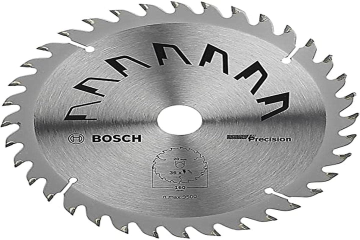 Bosch 1x Kreissägeblatt Precison (Sägeblatt für Holz, Ø 160 x 2.5/1.5 x 20/16 mm, 36 Zähne, ATB, mit