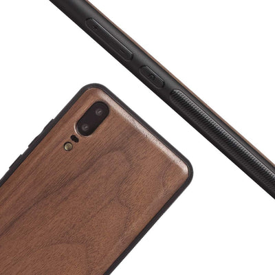 Woodcessories - Hülle Kompatibel Mit Huawei P20 Aus Echtem Holz - EcoBump Case (Walnuss)