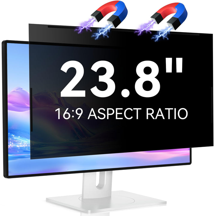 IPROKKO 23.8 -Zoll Magnetischer Blickschutzfilter für 16:9 Monitor, Abnehmbarer Sichtschutz Anti Bla