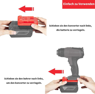 Adapter Konverter für Bosch 18V Li-Ion Akku auf für Einhell 18V Li-Ion Elektrowerkzeug Akku (Keine B