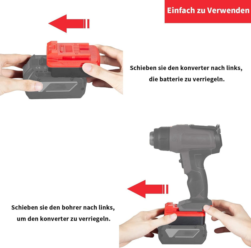 Adapter Konverter für Bosch 18V Li-Ion Akku auf für Einhell 18V Li-Ion Elektrowerkzeug Akku (Keine B