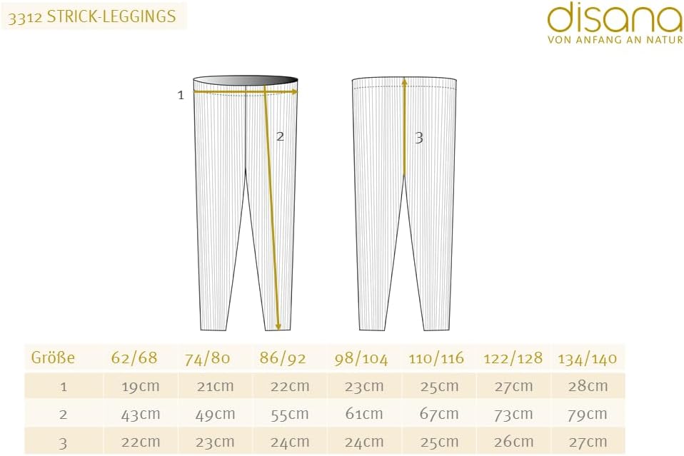 Disana Strick-Leggings, tolle Bewegungsfreiheit | 100% Bio-Merinowolle GOTS, IVN Best | Baby Kleinki