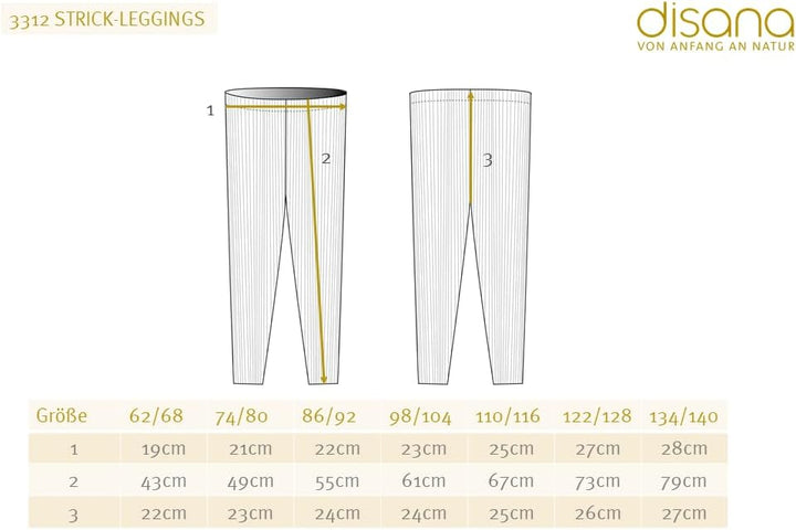 Disana Strick-Leggings, tolle Bewegungsfreiheit | 100% Bio-Merinowolle GOTS, IVN Best | Baby Kleinki
