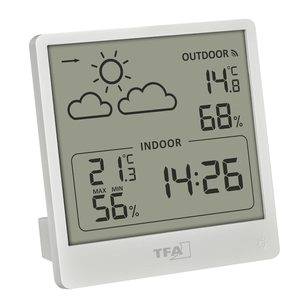 TFA Dostmann Cleo Funk Wetterstation innen/aussen, 35.1176.02, mit Aussensensor, Temperatur und Luft