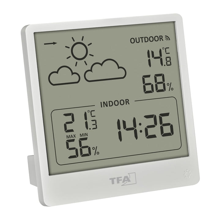 TFA Dostmann Cleo Funk Wetterstation innen/aussen, 35.1176.02, mit Aussensensor, Temperatur und Luft