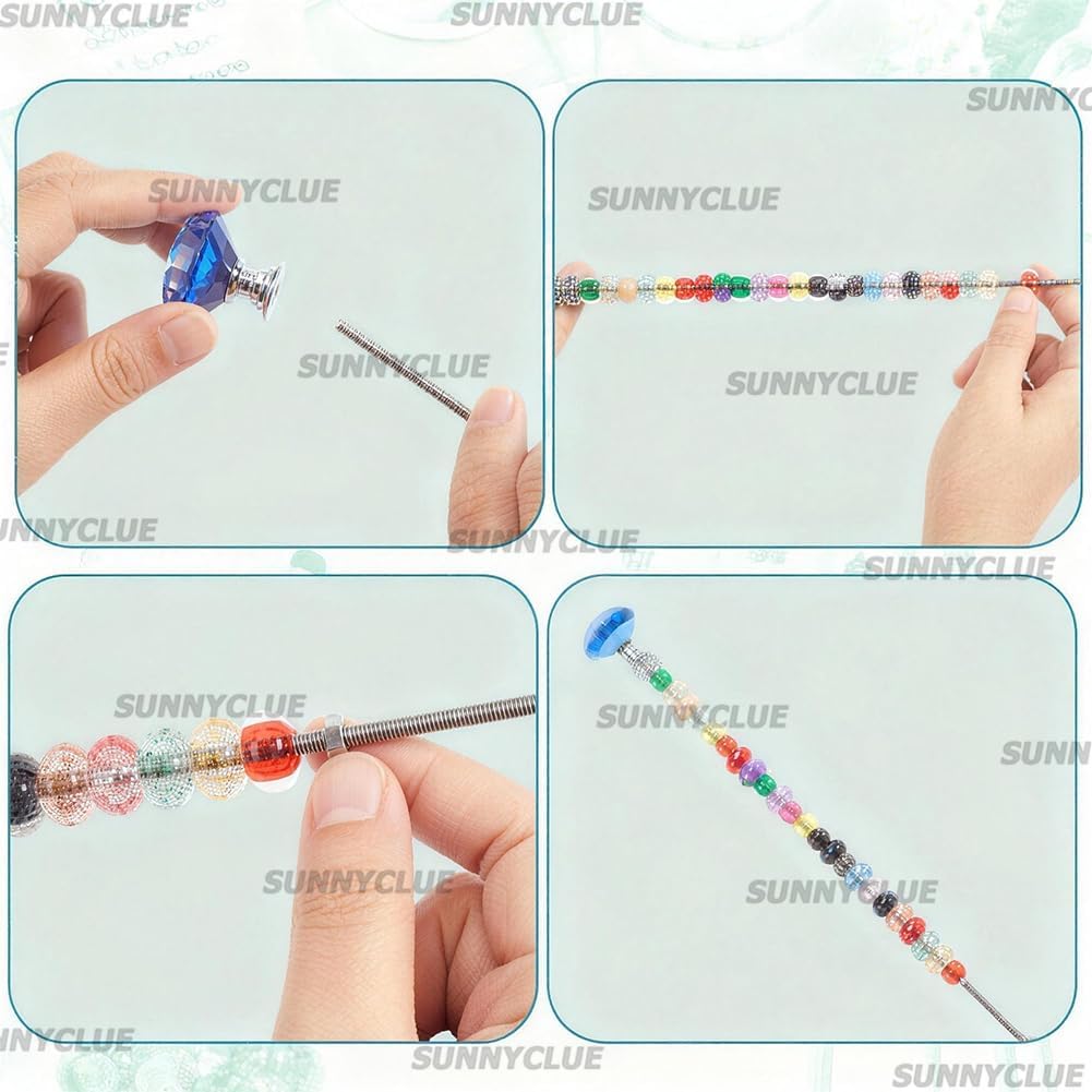SUNNYCLUE 194 Stück DIY Gartenstecker Set Perlen Gartenstecker Feenstäbe Organza Schmetterling Gross
