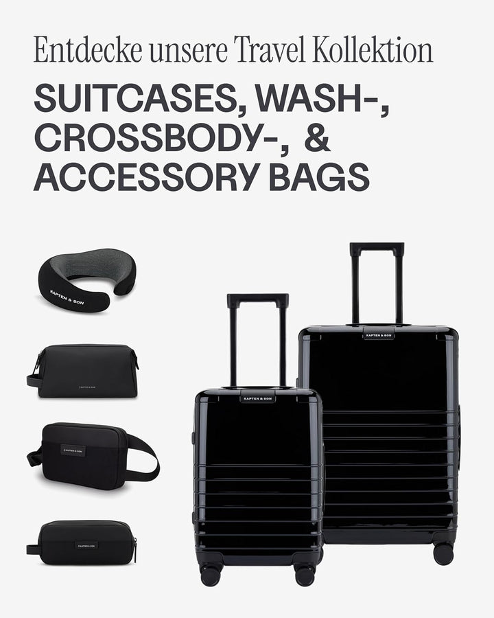 Kapten & Son Packing Cubes Set Small All Black Koffer Organizer 4er Set | 4er Set Packwürfel für Han