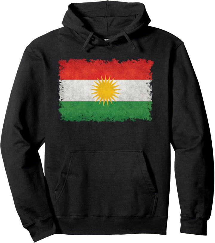 Kurdische Flagge von Kurdistan im grungy Stil Pullover Hoodie