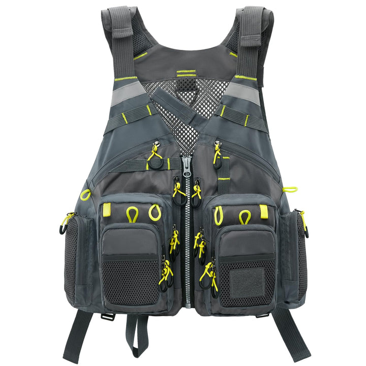 Gonex Angel Weste Herren verstellbare Arbeitsweste mit Mehreren Taschen für Angeln Fliegenfischen Ou