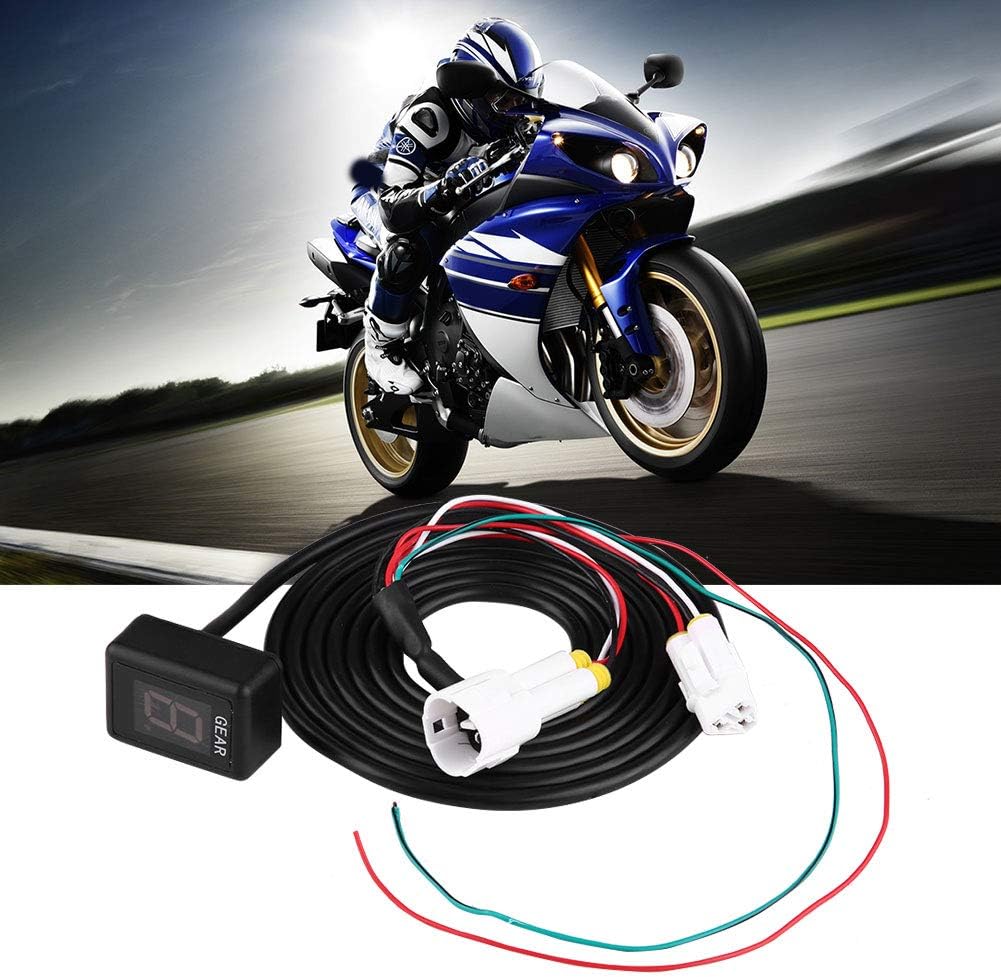 Keenso Geschwindigkeitsanzeige für Motorrad, Anzeige mit 6 Geschwindigkeitsstufen, LED-Anzeige, wass
